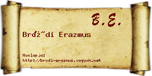 Bródi Erazmus névjegykártya